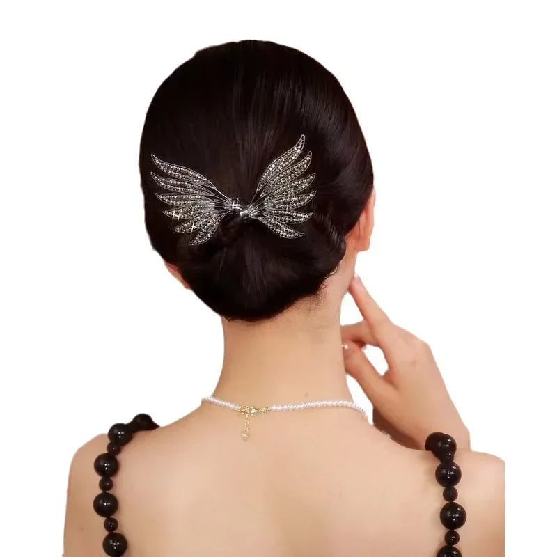 Women's Crystal Wings Hair Twister – Elegant Hair Curler & Stylish Hairpin