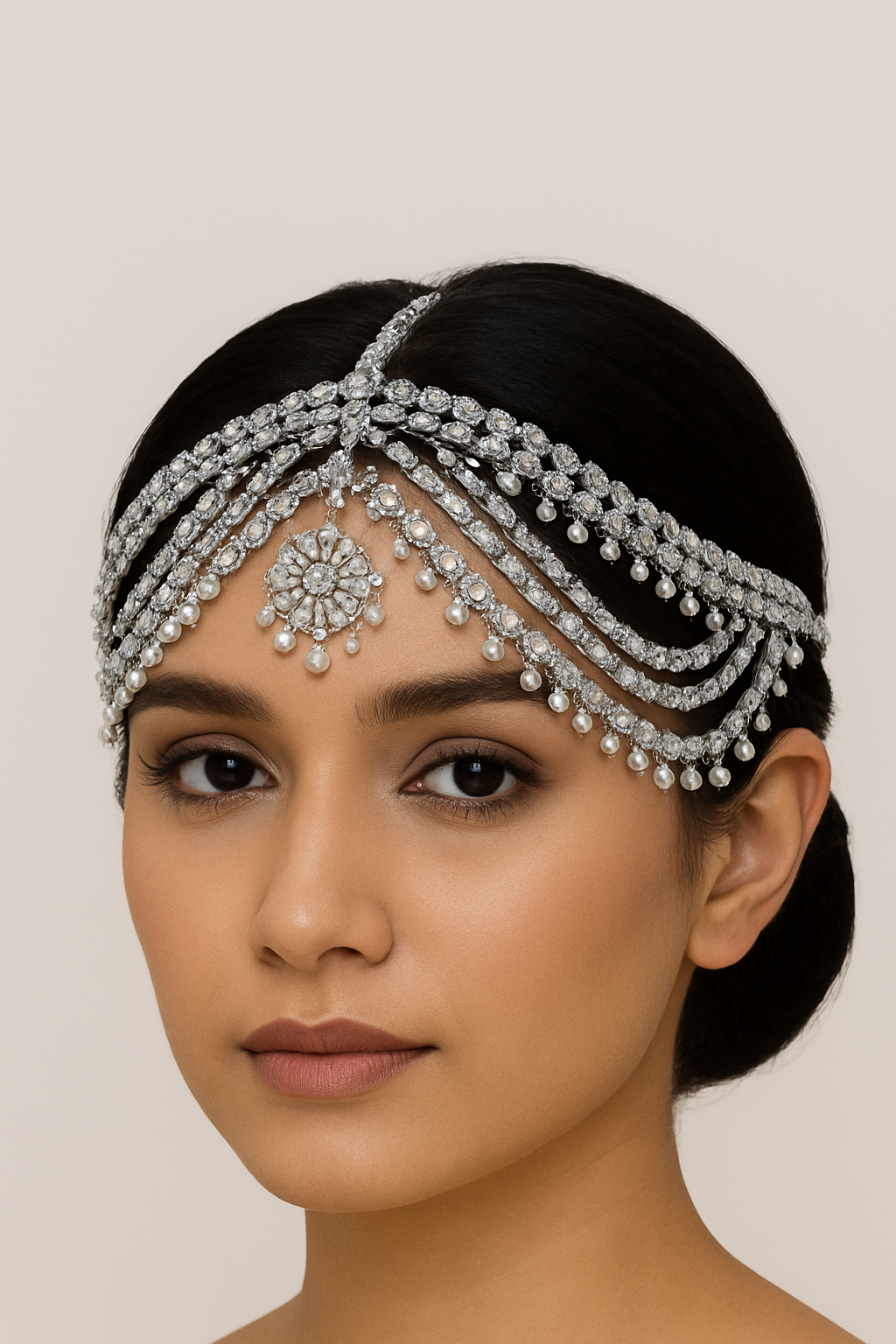 Elegant Kundan Pearl Matha Patti | Traditional Indian Bridal Headpiece