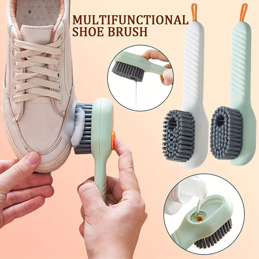 Multi-purpose Shoe Brush Soft Bristle Automatic Liquid Long Handle Cleaning Brush Clothes Board Brush Household Cleaning Tools(random color)