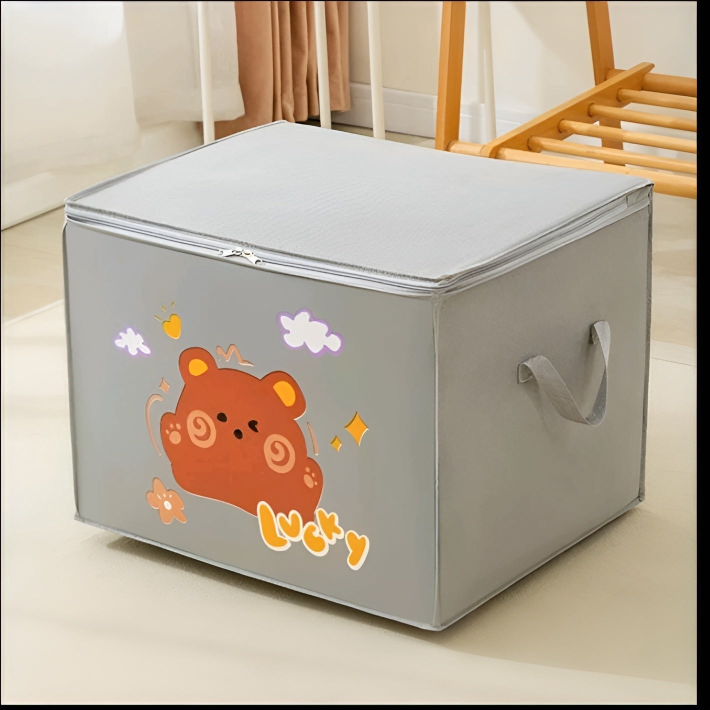 Lucky Teddy Bear Storage Bag - Clothes &amp; Toy Organizer | Cartoon Animal Storage Box (Random Design &amp; color)