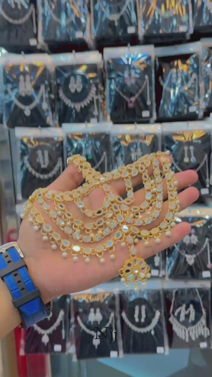 Elegant Kundan Pearl Matha Patti | Traditional Indian Bridal Headpiece